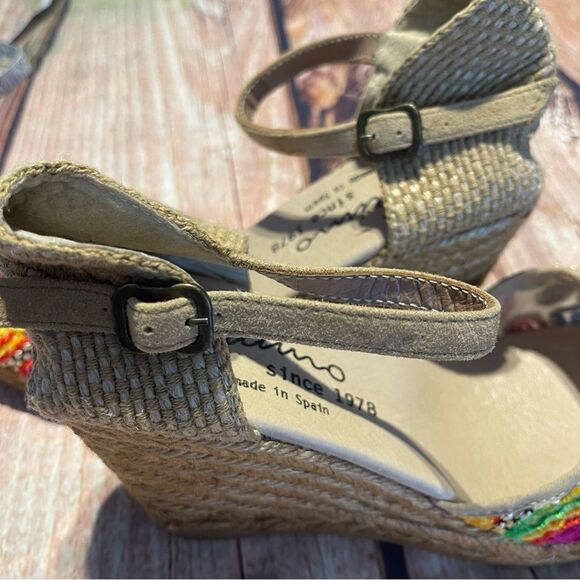 Gaimo sandals Size38 wedge heel embroidered hippie boho style Preowned - Picture 8 of 11